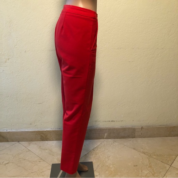 Ellen Tracy Ankle Cropped Satin Feel Red Pants Women’s Size 10 Work/Casual Wear - Picture 3 of 14